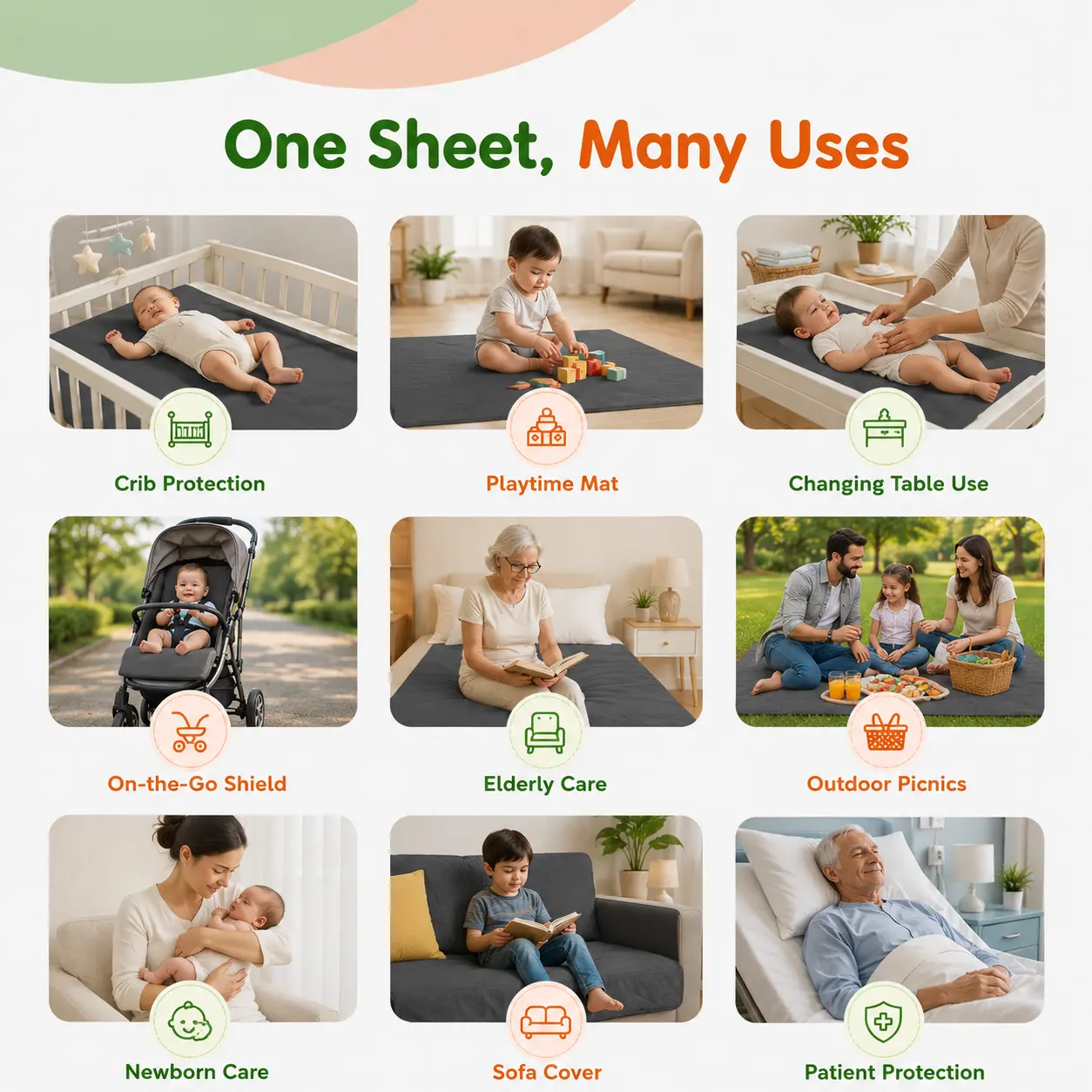 Qutoo Box Instadry Waterproof Baby Dry Sheet | Extra Absorbent Quick Dry Mattress Protector for Newborns (Small 50x70 cm, Pack of 4) - Image 6