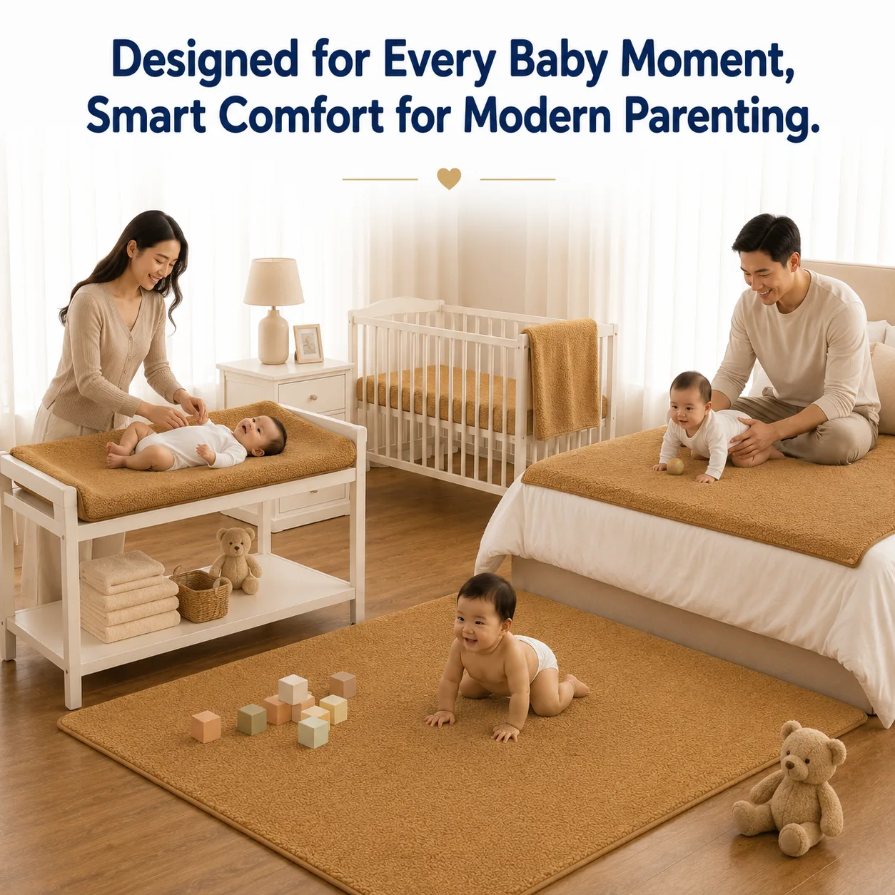 Qutoo Box Instadry Waterproof Baby Dry Sheet | Extra Absorbent Quick Dry Mattress Protector for Newborns (Small 50x70 cm, Brown) - Image 3
