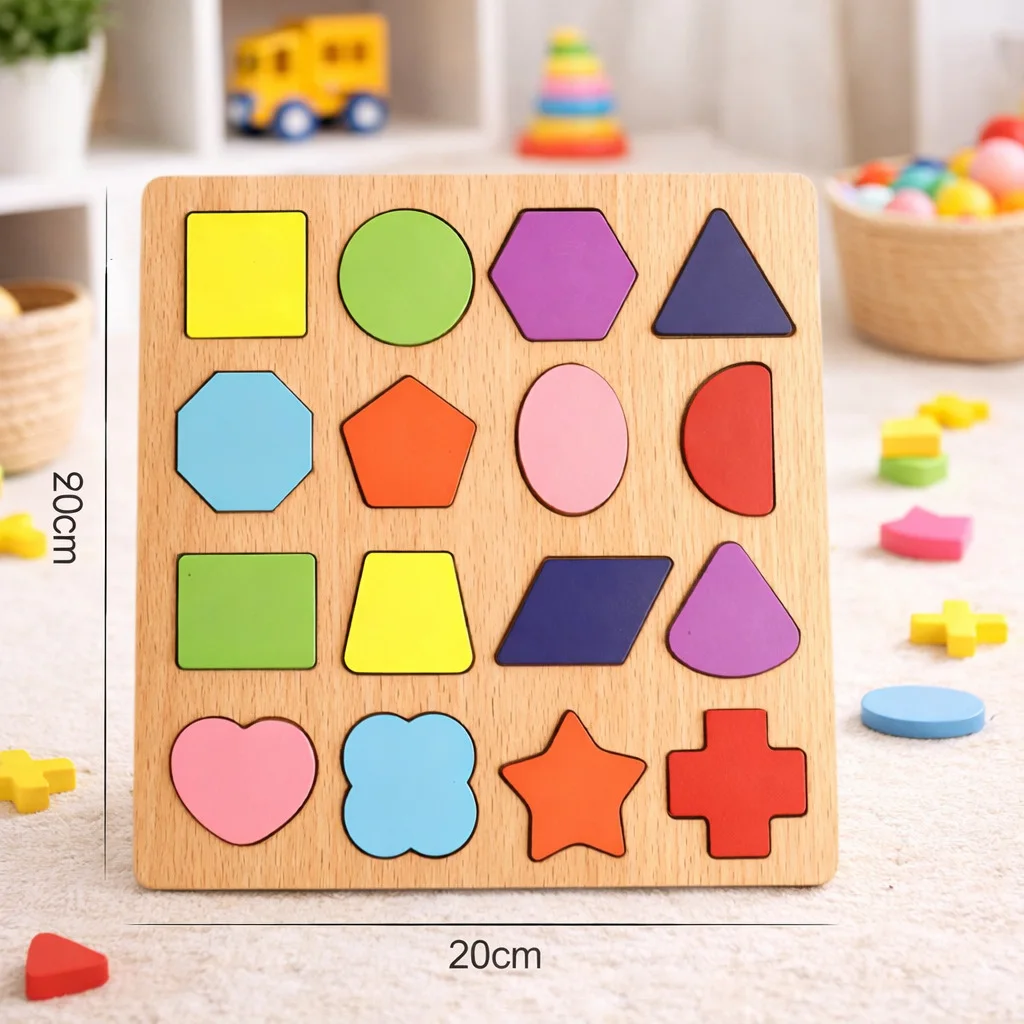Qutoo Box Wooden Shapes Puzzle Toy for Kids 2+ Years - Image 8