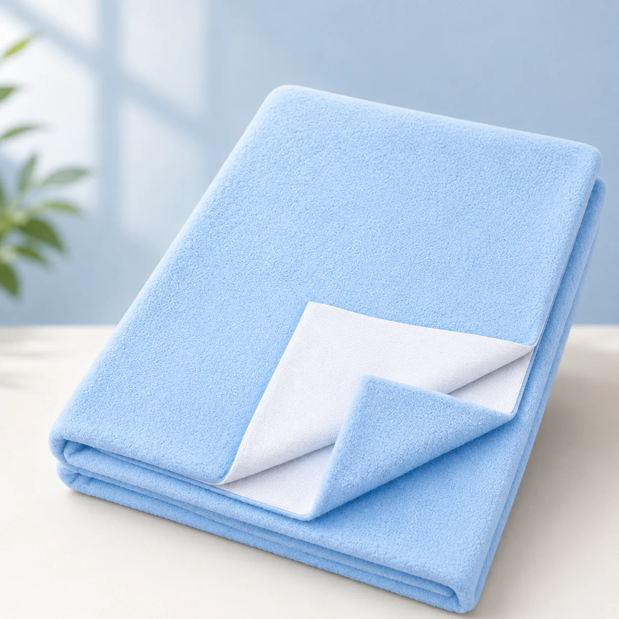 Qutoo Box Instadry Waterproof Baby Dry Sheet | Extra Absorbent Quick Dry Mattress Protector for Newborns (Small 50x70 cm, Sky Blue)