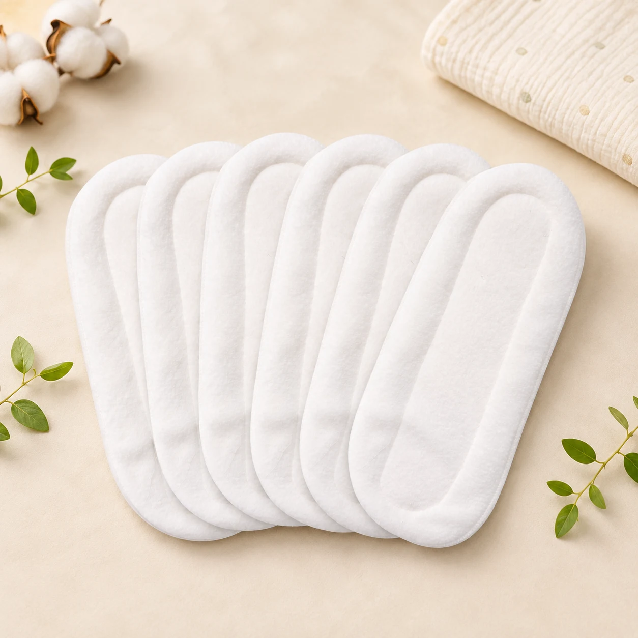 Qutoo Box 5 Layer Baby Diaper Insert Pads White (Pack Of 6)