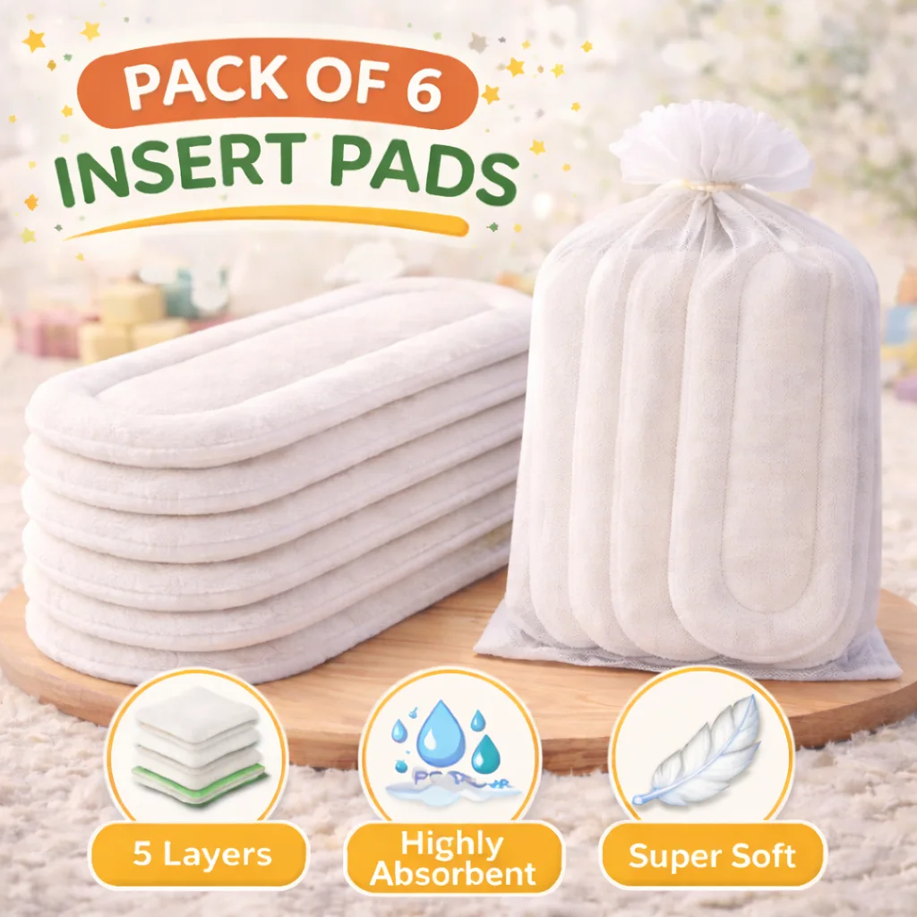 Qutoo Box 5 Layer Baby Diaper Insert Pads White (Pack Of 6) - Image 2