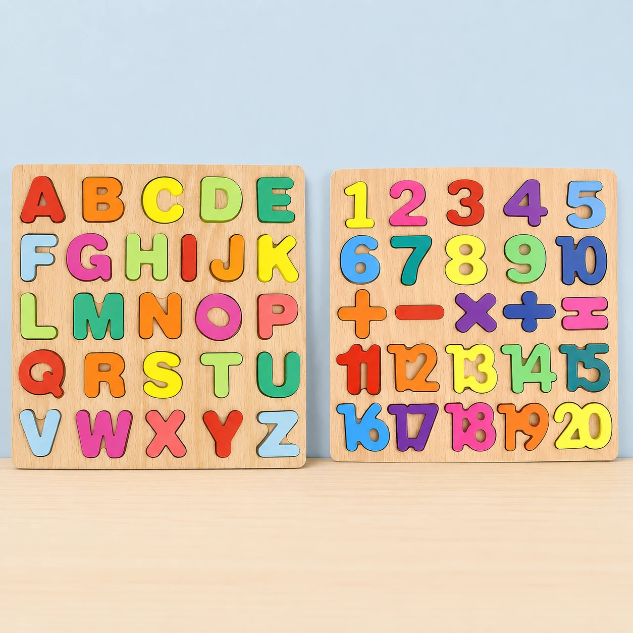 Qutoo Box Wooden Alphabet & Number Puzzle for Kids
